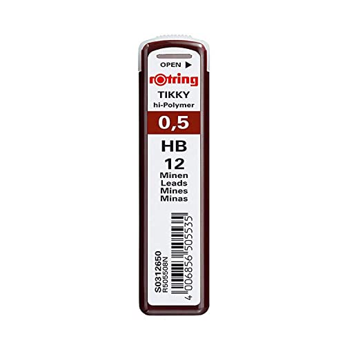 rOtring Tikky Mechanical Pencil Lead 0.5mm HB, 12...