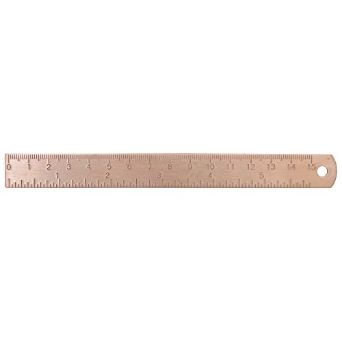 6 Inch Brass Ruler - Etched Markings - Durable...