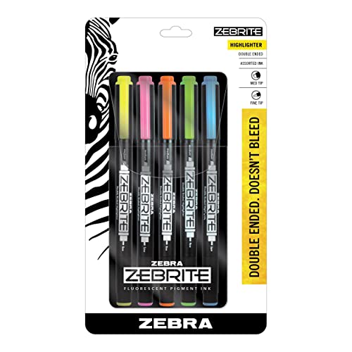 Zebra Pen Zebrite Double-Ended Highlighter, Medium...