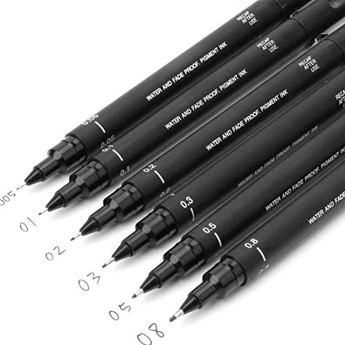 Uni Pin Drawing Pens/6 Assorted Tip Sizes, Uni Pin...