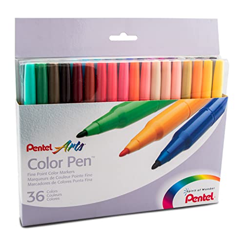 Pentel Color Pen Set, 36 Assorted Colors (S360-36)