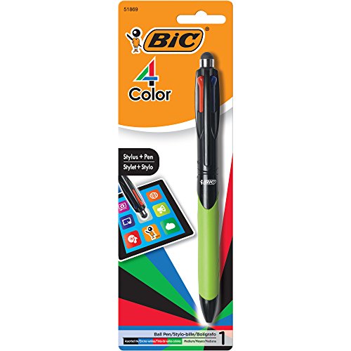 BIC 4-Color Grip Stylus Ball Pen, Medium Point...
