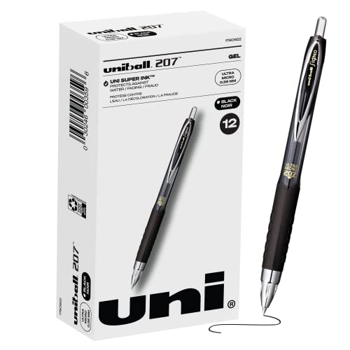 Uniball Signo 207 Gel Pen 12 Pack, 0.38mm Ultra...