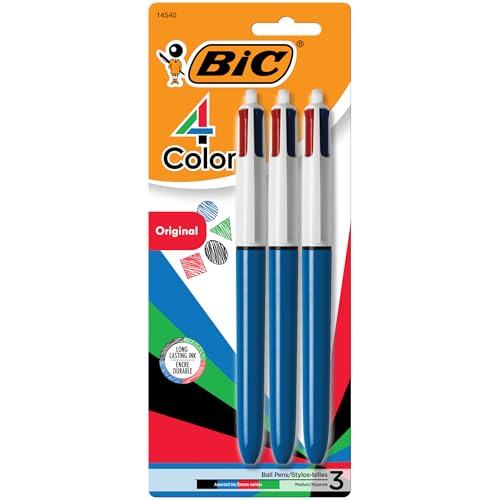 BIC 4-Color Original Retractable Ball Pens, Medium...