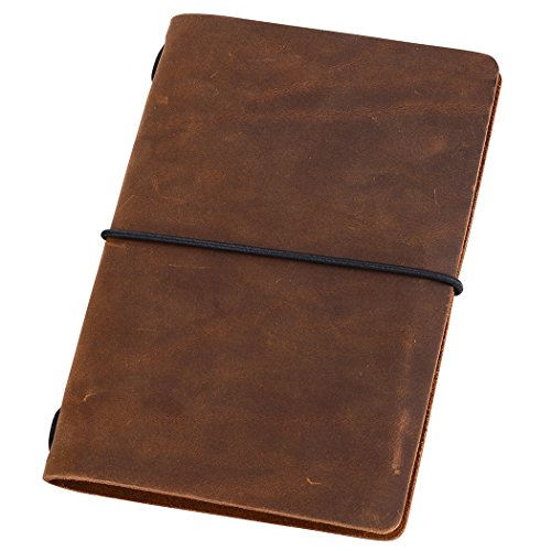 Pocket Travelers Notebook, Refillable Leather...