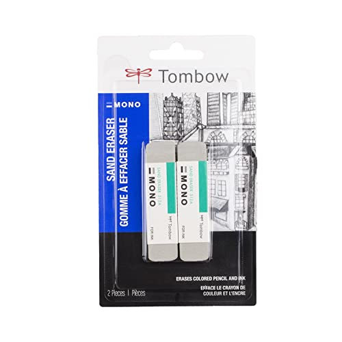 Tombow 67304 MONO Sand Eraser, 2-Pack. Silica...