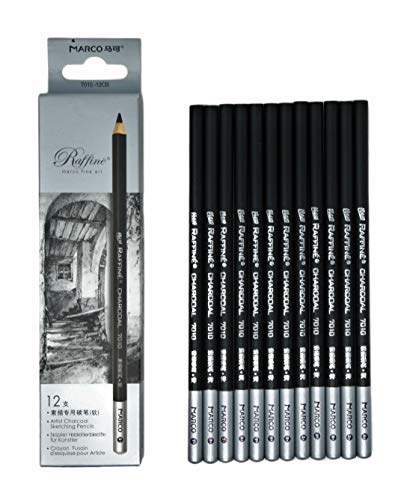 12pcs/pack Artist Charcoal Pencils - Black Color...
