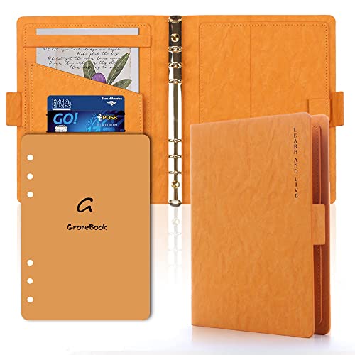 Refillable A5 Journal With Pen Holder Orange PU...