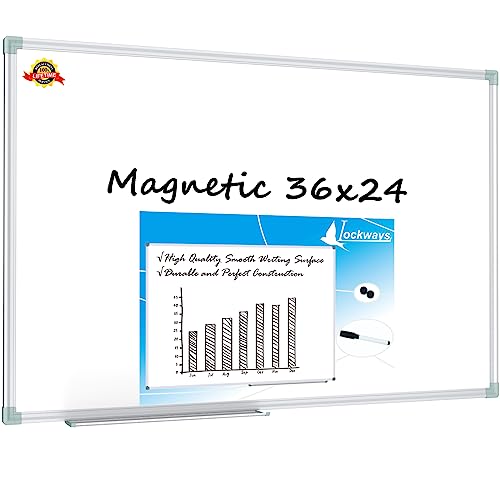 Lockways Magnetic Dry Erase Board, 36 x 24 Inch...