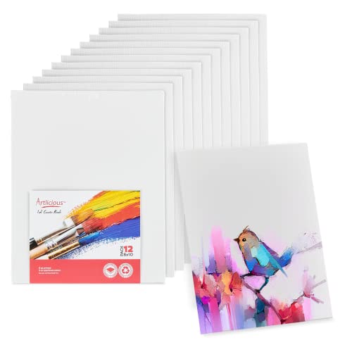 Artlicious Canvases for Painting - Pack of 12, 8 x...