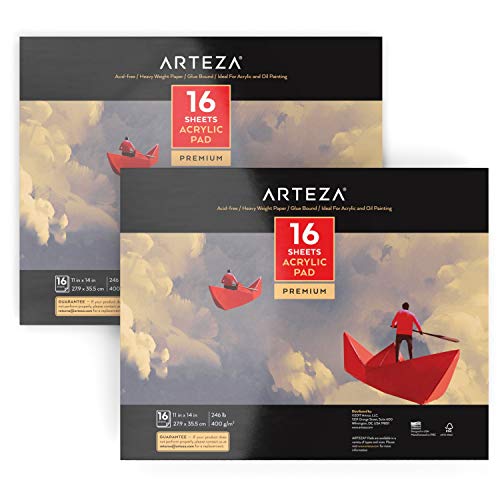 ARTEZA Acrylic Paper Pad, 11 x 14 Inches, Pack of...