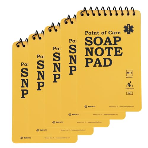 5-Pack Full Waterproof EMT Point of Care SOAP NOTE...