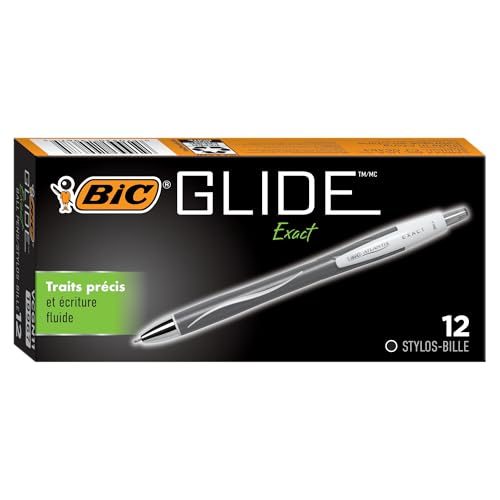 BIC Glide Exact Black Retractable Ballpoint Pens,...