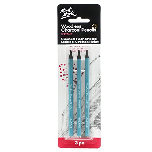 Mont Marte Woodless Charcoal Pencils, 3 Piece....