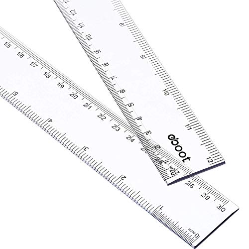 EBOOT 2 Pack Plastic Ruler Straight Ruler Plastic...