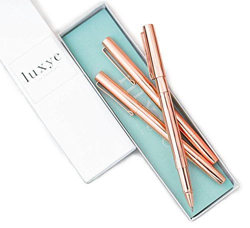 Luxye Rose Gold Pens with Rose Gold Pen Cap 3 Pcs...