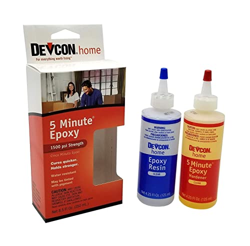 Devcon 8.5oz 5 Minute Epoxy 1500lb Waterproof Glue...