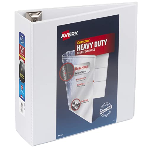 Avery Heavy Duty View 3 Ring Binder, 4' One Touch...