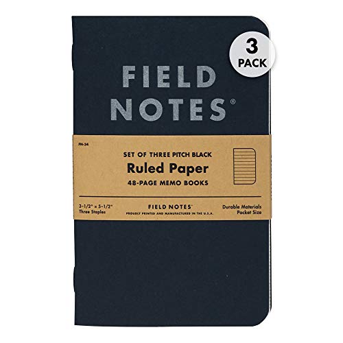 Field Notes 3-Pack Pitch Black Memo Books (3.5' X...