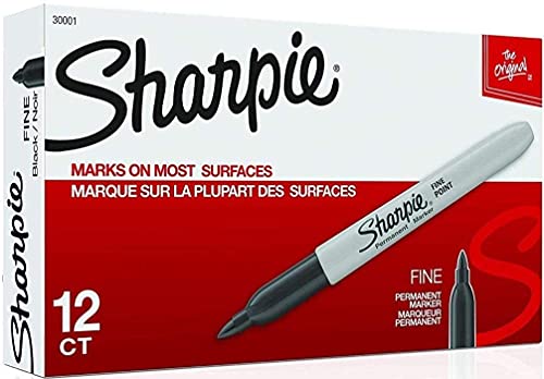 Fine Point Permanent Marker, BLACK, Durable Ink is...