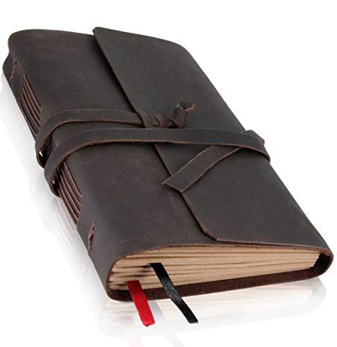 ThoughtSpace Journals Handmade Leather Notebook...