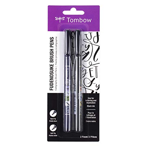 Tombow 62038 Fudenosuke Brush Pen, 2-Pack. Soft...