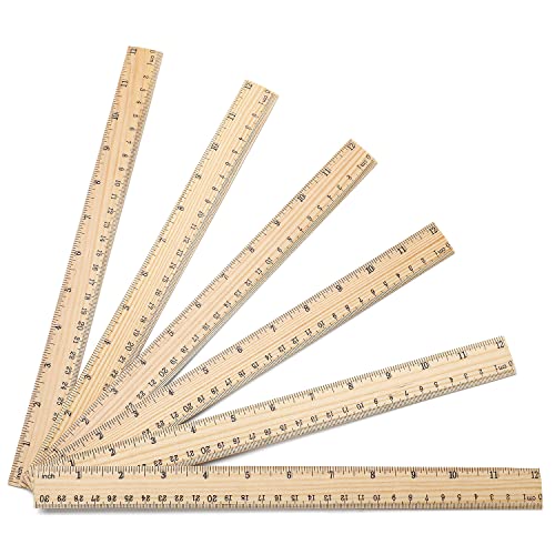 25 Pack Wooden Ruler 12 Inch Rulers Bulk Wood...