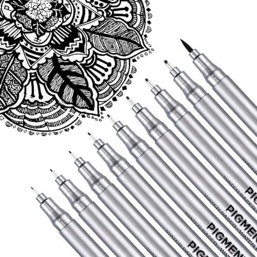 Dyvicl Micro-Pen Fineliner Pens, Black Pigment...