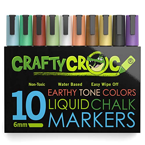 Crafty Croc Liquid Chalk Markers, 10 Pack Earth...