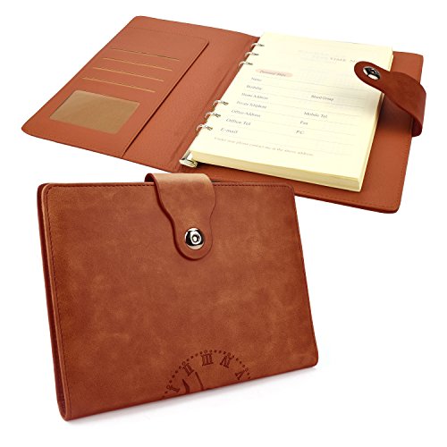 EsOffice A5 Notebook, Leather Refillable Journal,...