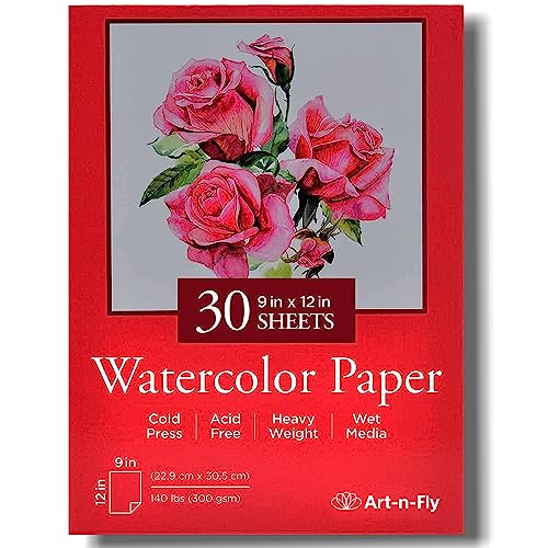 Art-N-Fly Watercolor Paper Pad 9x12' 30 Sheets -...