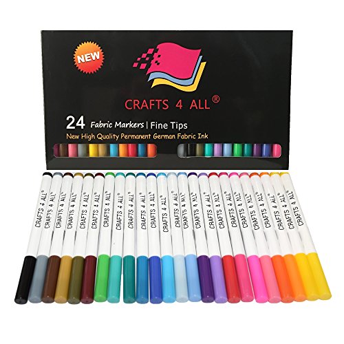 Fabric Pens for Clothes - Pack of 24 No Fade...