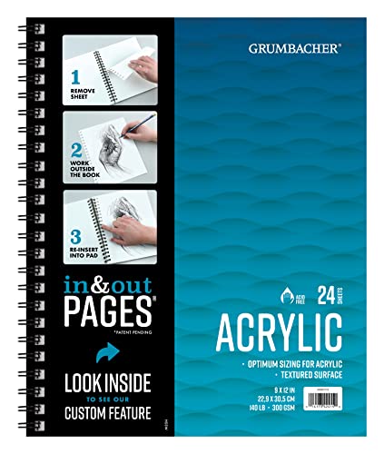 Grumbacher 9' x 12' Acrylic Paper Pad with In &...