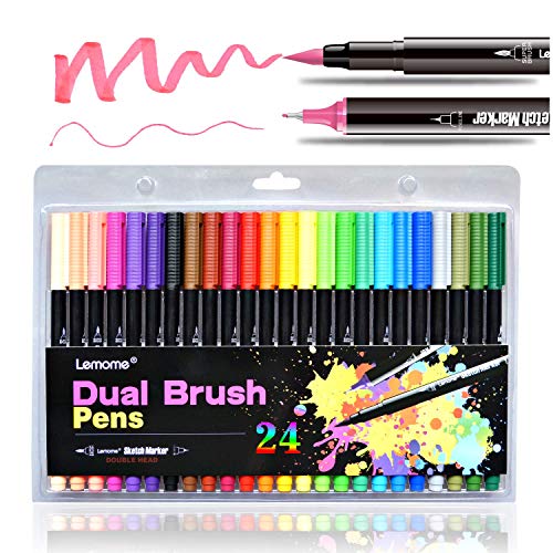 Dual Brush Pens Fine Markers - Fine Tip Drawing...