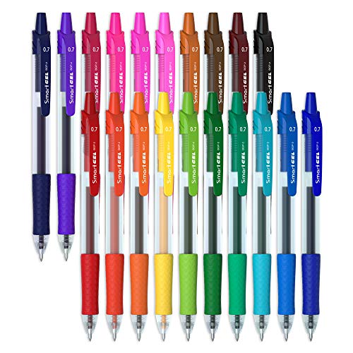 20 Colors Medium Point Colored Pens Retractable...