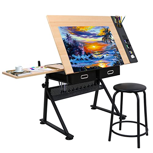 ZENY Drafting Table Art Desk Drawing Table Height...
