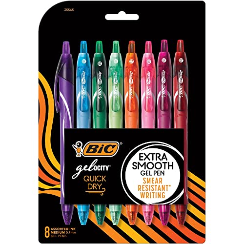 BIC Gelocity Quick Dry Assorted Colors Gel Pens,...