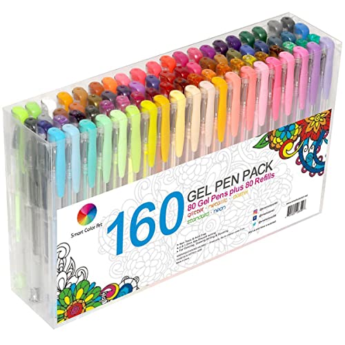 Smart Color Art 160 Colors Gel Pens Set 80 Gel Pen...
