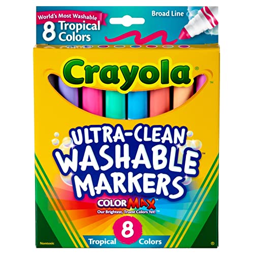 Crayola Washable Markers, Assorted Tropical...