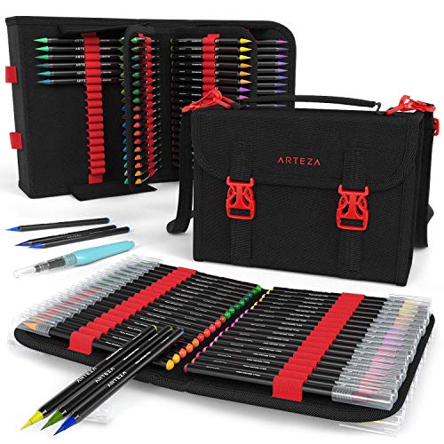 ARTEZA Real Brush Pens, 96 Watercolor Pens with...