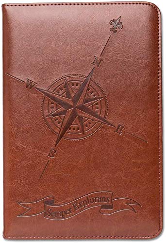 SOHOSPARK Compass Refillable Faux Leather Journal,...