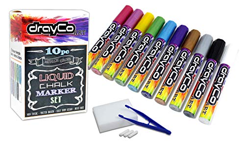 DRAYCO Art 10pc Liquid Chalk Markers Set |...