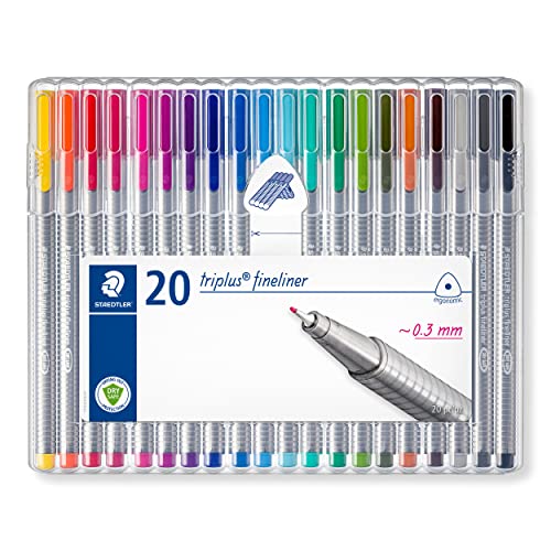 STAEDTLER Triplus Fineliner Pens, .3mm, Metal Clad...