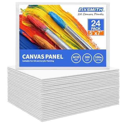FIXSMITH Canvas Boards for Painting 5x7 Inch,...