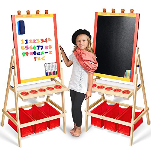 Kids Easel with Paper Roll +FREE Art Supplies -...