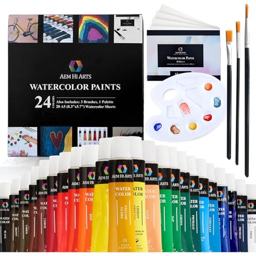 AEM Watercolor Paint Set - Washable Water Color...