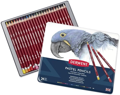 Derwent Pastel Pencils, 4mm Core, Metal Tin, 24...