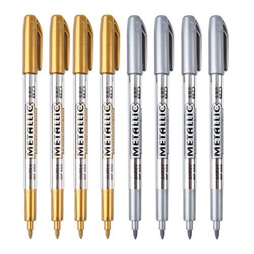 MYARTOOL Metallic Marker Pens, Gold and Silver...