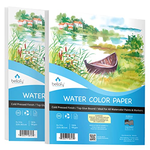 Bellofy 2X Watercolor Paper Pad 100 Sheets |...