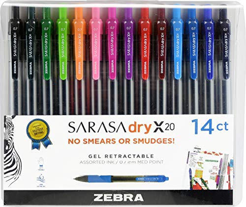 Zebra Pen Sarasa Dry X20 Retractable Gel Pen,...